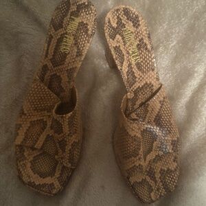 Paris Texas Snakeskin Mules